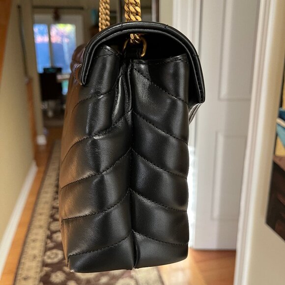 Saint Laurent Loulou Matelassé Small Shoulder Bag - Black Leather - Authentic - Picture 4 of 17